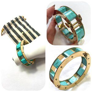 Auc Lele Sadoughi 14k Plated Cube Slider Bangle